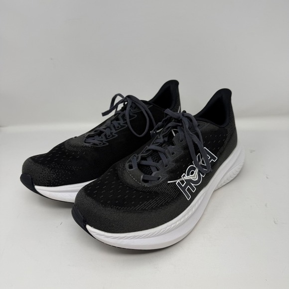 Hoka Mach 6 Mens 11.5 Black White Running Shoes Sneakers Athletic 1147790 BWHT - Picture 2 of 11